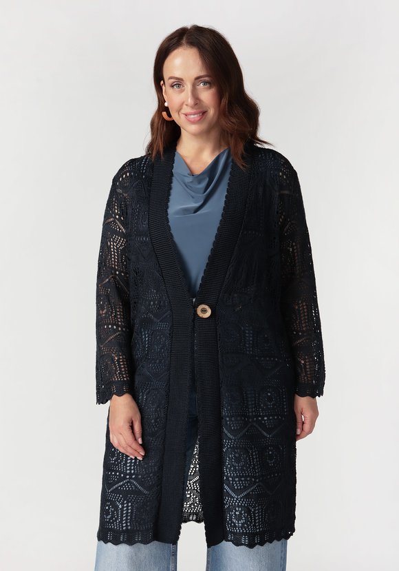 Кардиган Ажурное мгновение шир.  580, рис. 21