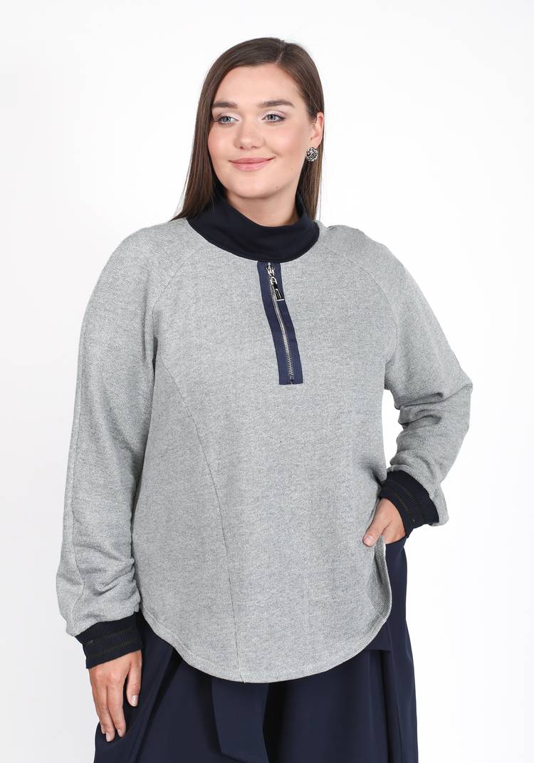Свитшот с декоративной молнией шир.  750, рис. 1