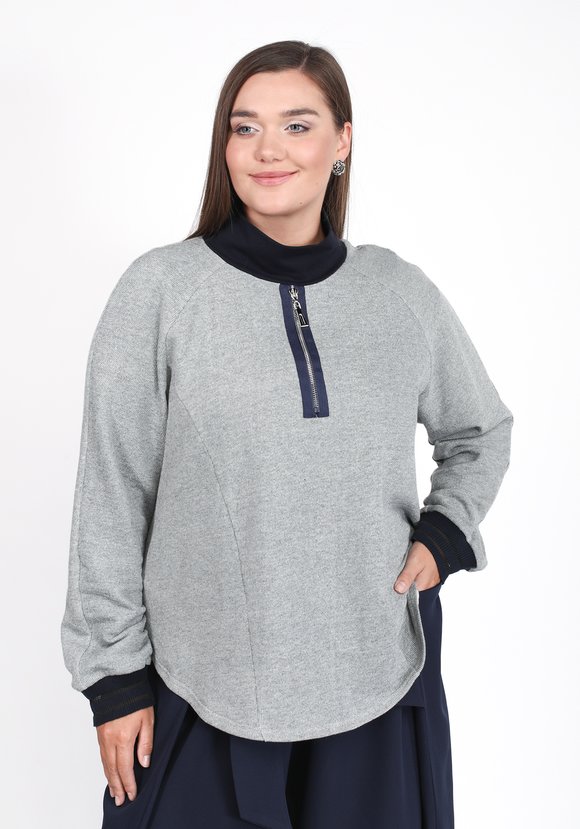 Свитшот с декоративной молнией шир.  580, рис. 1