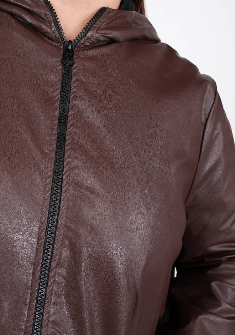 Пальто из эко-кожи на молнии шир.  750, рис. 8