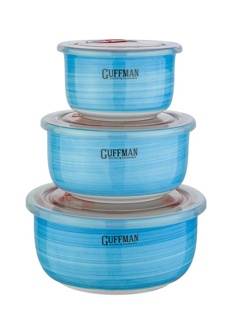 GUFFMAN Набор контейнеров с крышкой, голубой шир.  750, рис. 1