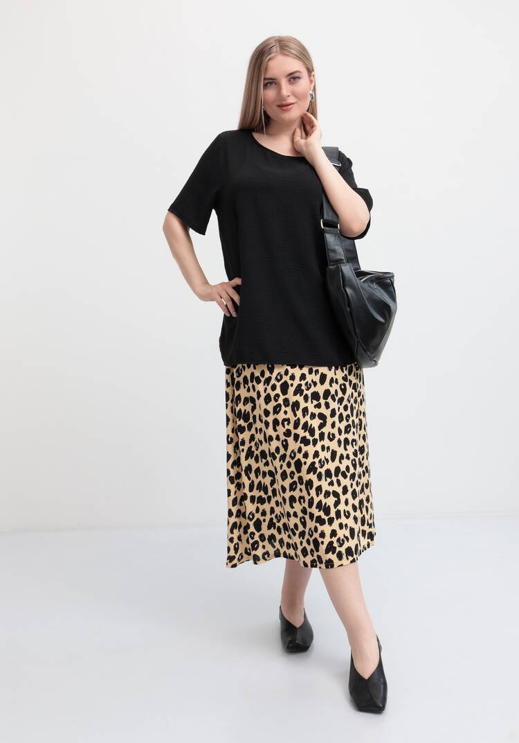 Юбка свободная с широким поясом на резинке шир.  750, рис. 7