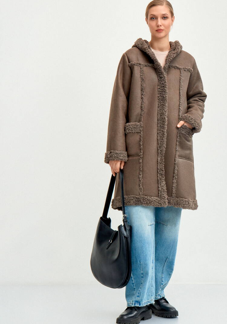 Полупальто с экомехом Раиля шир.  750, рис. 28