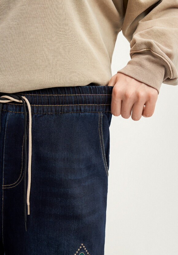 Брюки бананы с миниатюрной вышивкой шир.  580, рис. 6