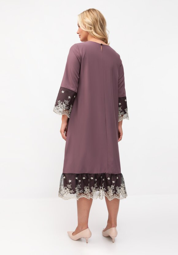 Платье с отделкой кружевом шир.  580, рис. 9