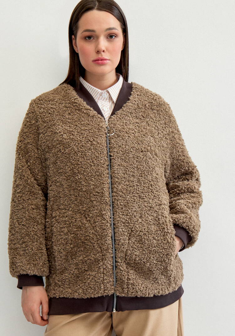 Бомбер на молнии в стиле тедди шир.  750, рис. 25