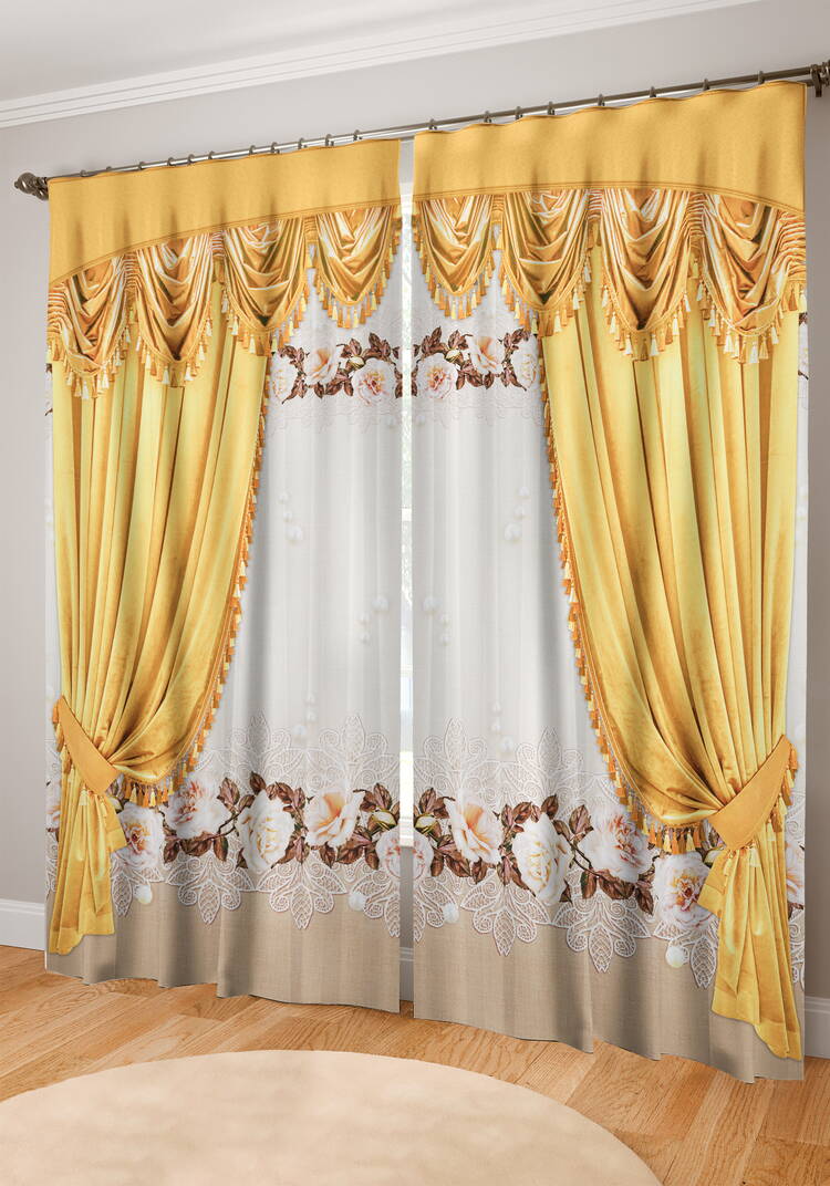 Комплект штор Красота любви шир.  750, рис. 1
