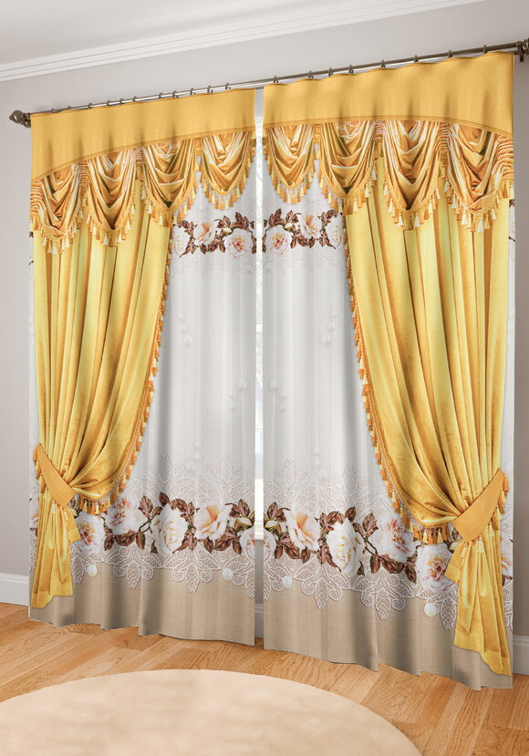 Комплект штор Красота любви шир.  580, рис. 1