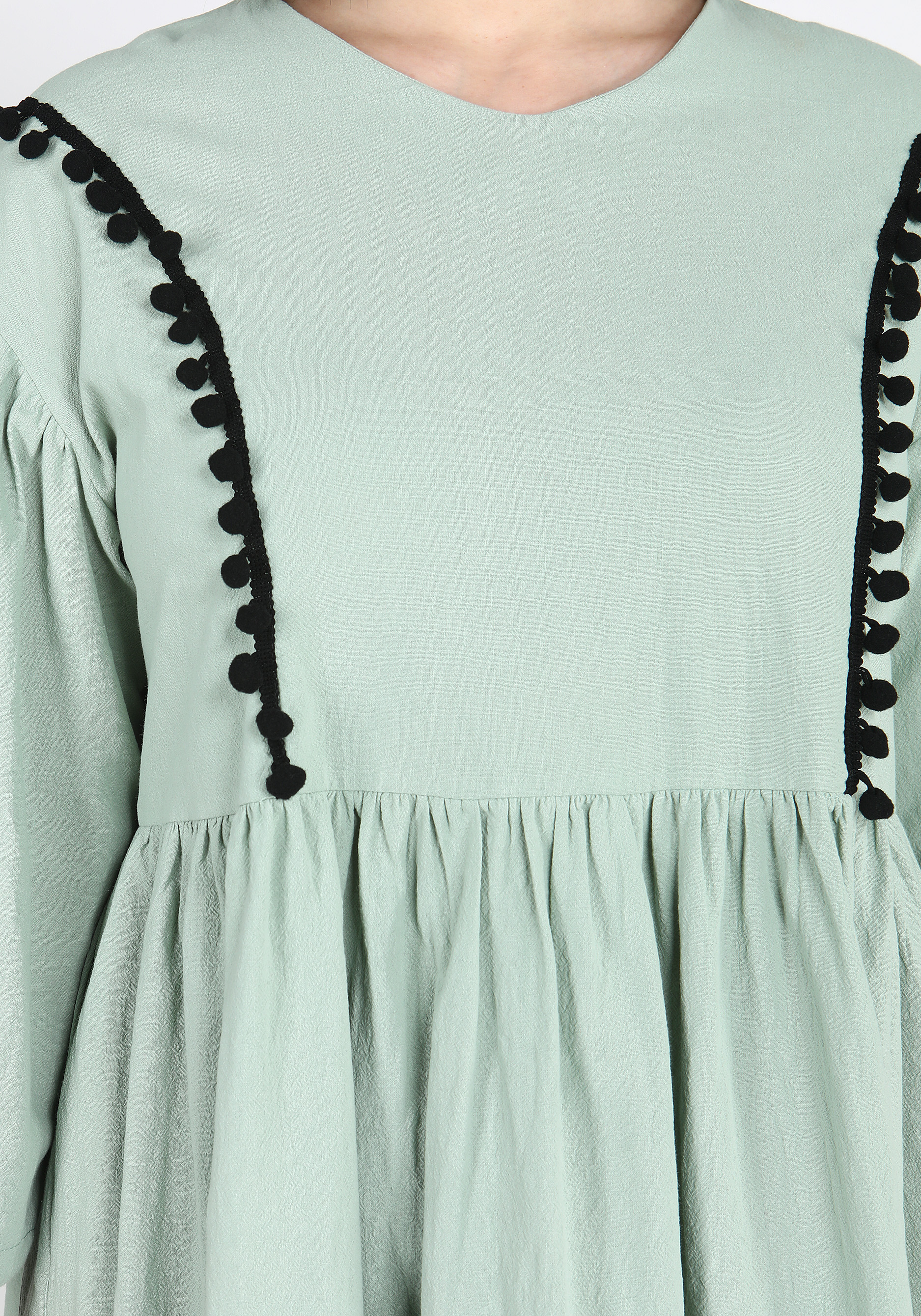Платье с тесьмой и помпонами Frida, размер 50, цвет бежевый - фото 8