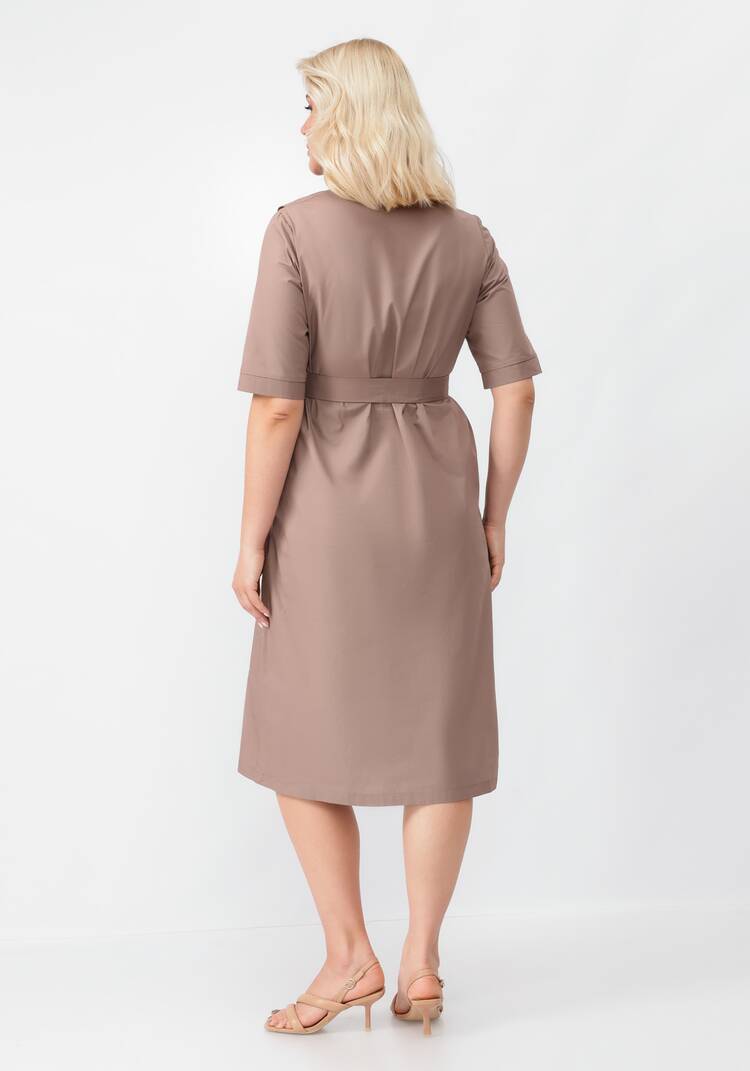 Платье на пуговицах с декоративной сборкой шир.  750, рис. 3