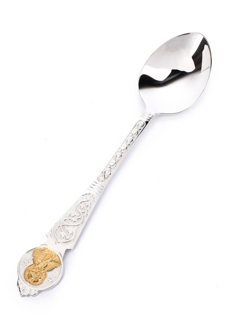 Серебряная ложка Вседержитель+ футляр шир.  750, рис. 4