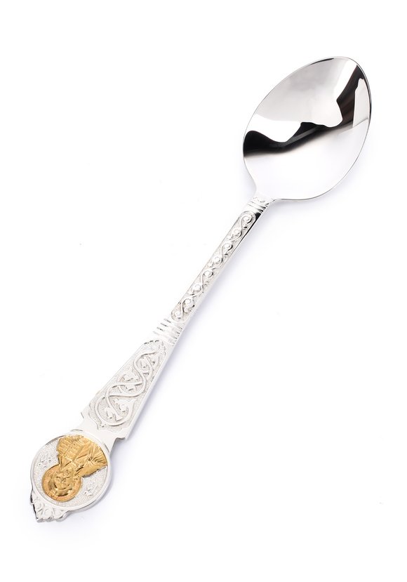 Серебряная ложка Вседержитель+ футляр шир.  580, рис. 4