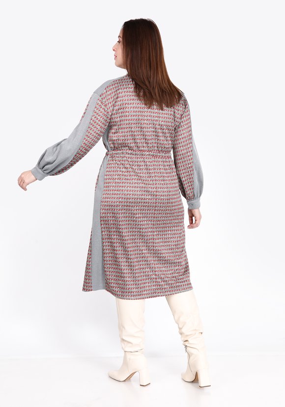 Платье комбинированное прямого кроя шир.  580, рис. 6