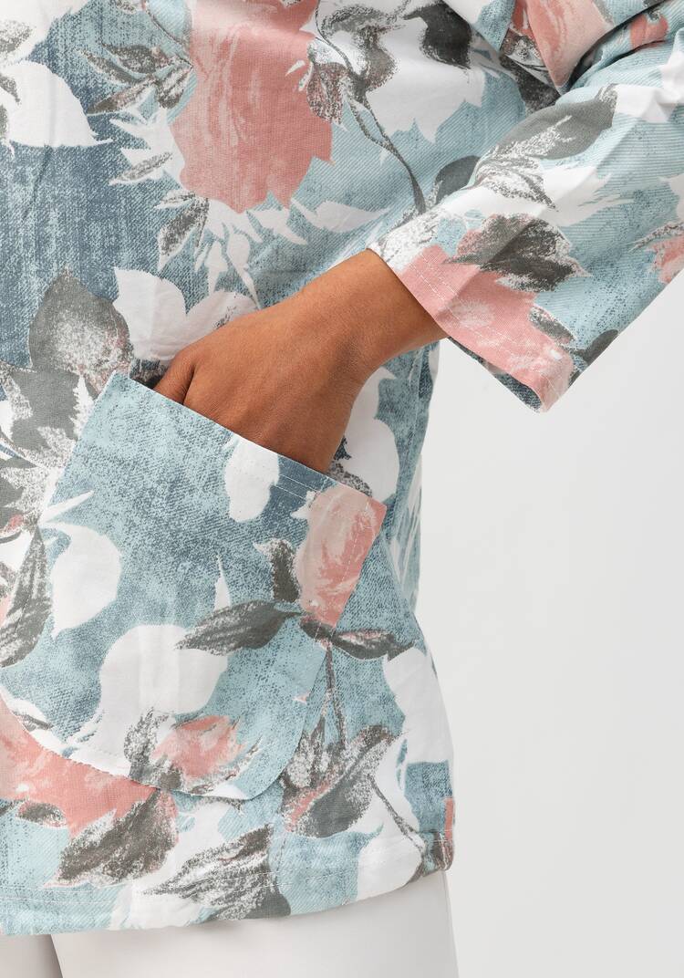 Жакет с цветочным принтом и капюшоном шир.  750, рис. 5