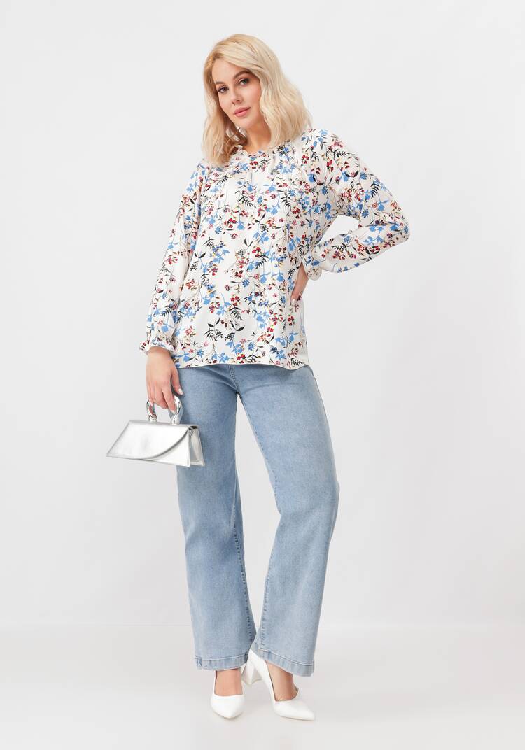 Блуза с цветочным принтом свободного кроя шир.  750, рис. 2
