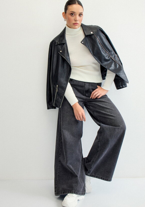 Водолазка в рубчик с высокой горловиной шир.  580, рис. 33