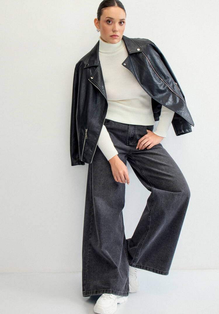 Водолазка в рубчик с высокой горловиной шир.  750, рис. 33