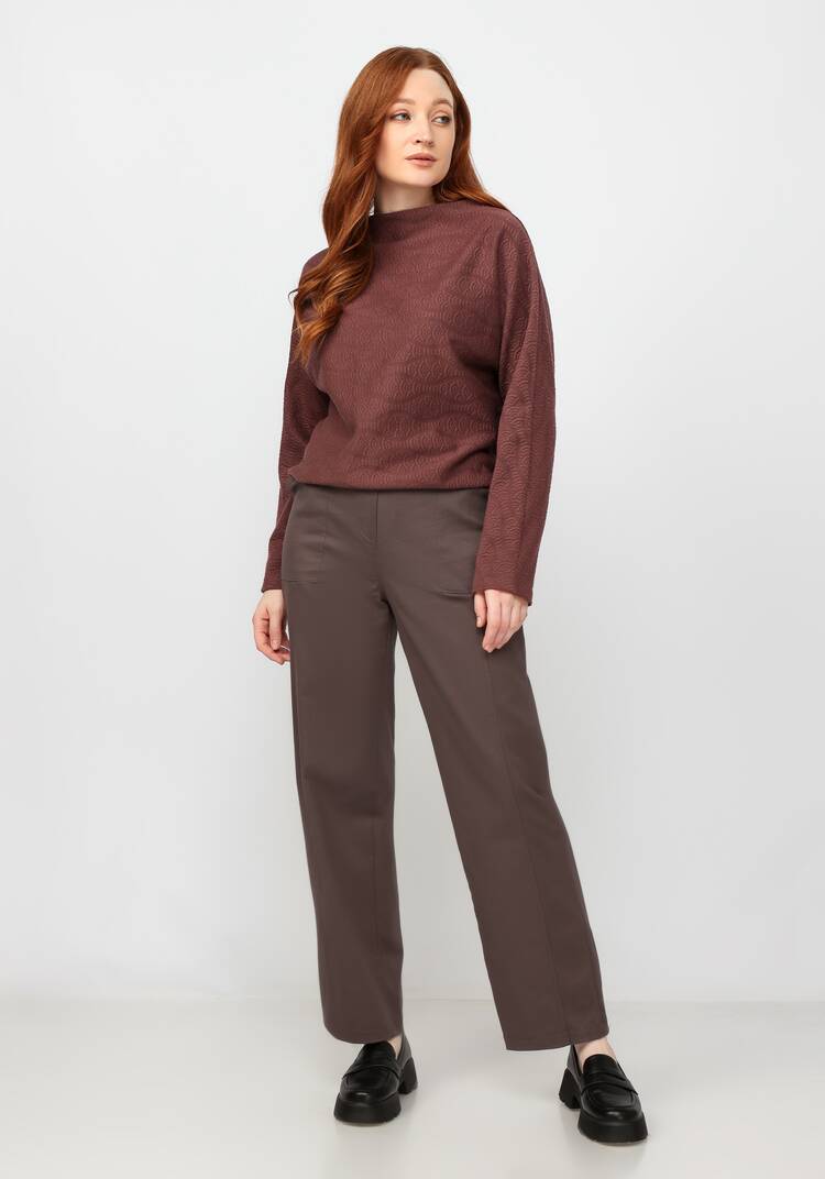 Брюки прямые с рельефами и отстрочками шир.  750, рис. 8