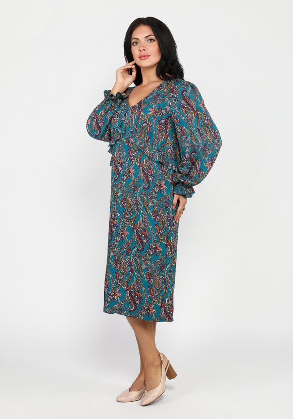 Платье силуэта тюльпан с принтом шир.  580, рис. 1