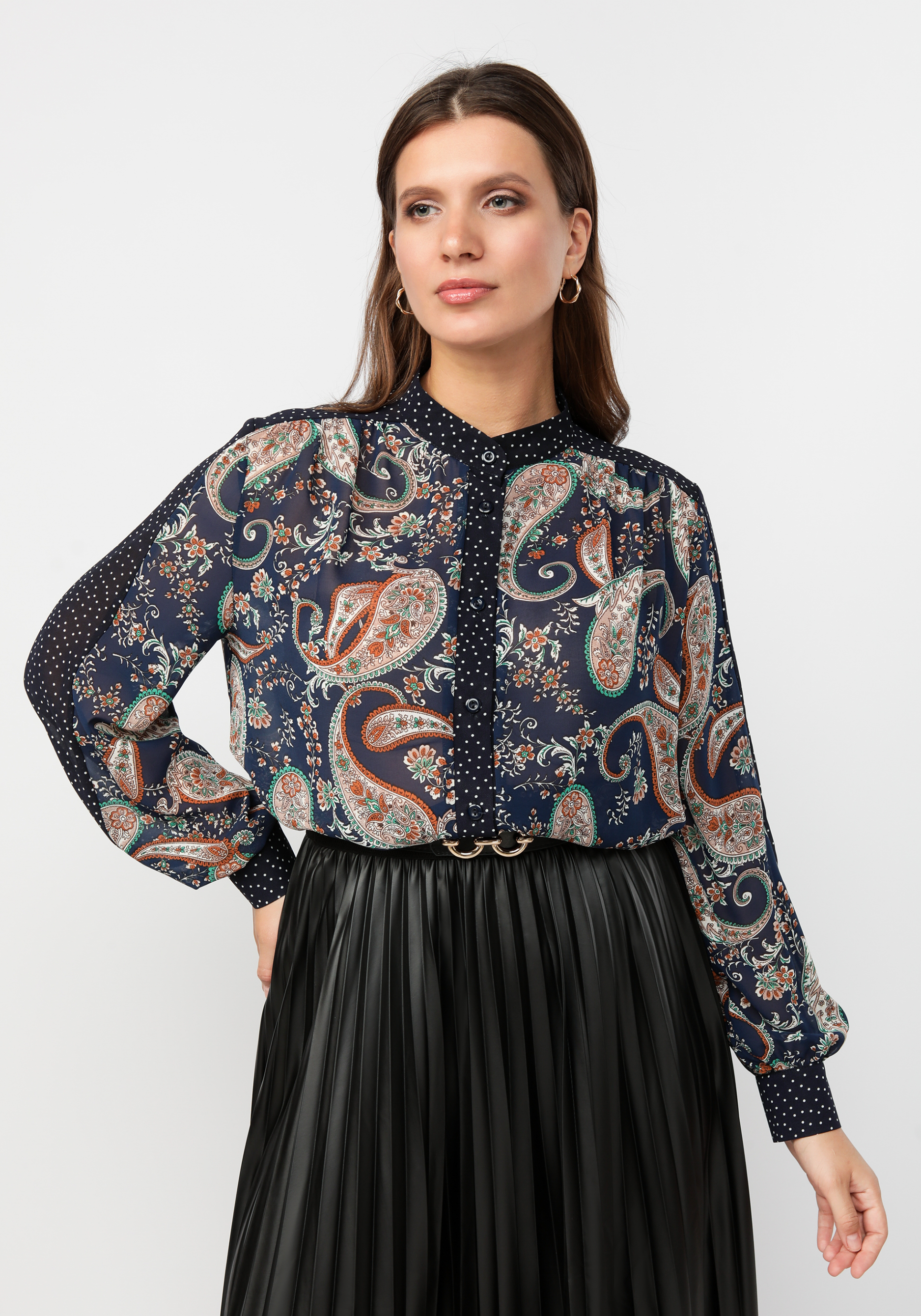 Блуза "Бетани" Bianka Modeno, размер 58, цвет черный - фото 1