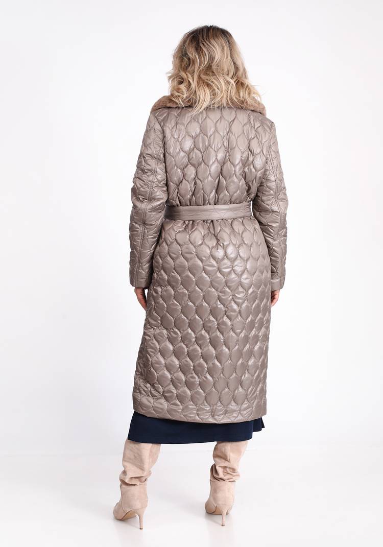 Пальто стеганое с меховым воротником шир.  750, рис. 9