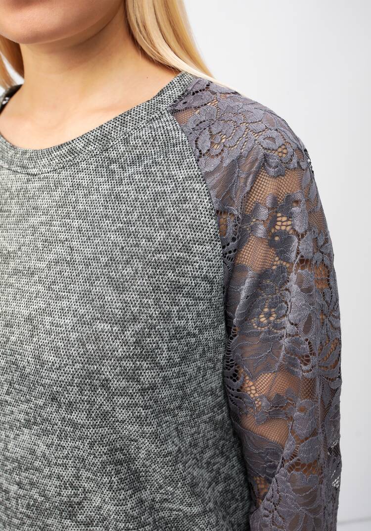 Джемпер с круглым вырезом и ажурными рукавами шир.  750, рис. 5