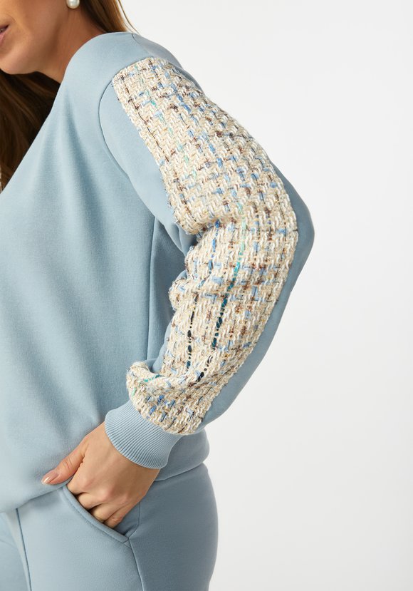 Свитшот со вставками на рукавах шир.  580, рис. 5