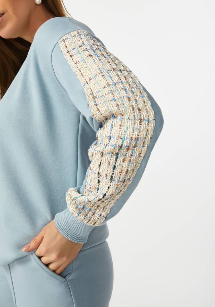 Свитшот со вставками на рукавах шир.  750, рис. 5