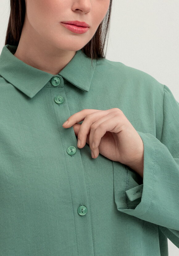 Рубашка на пуговицах свободного кроя шир.  580, рис. 13