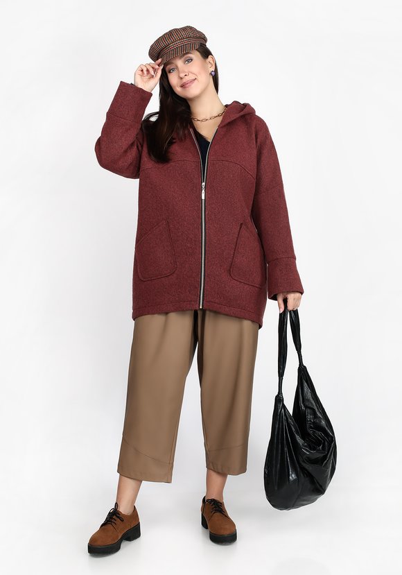 Пальто шерстяное с капюшоном шир.  580, рис. 7