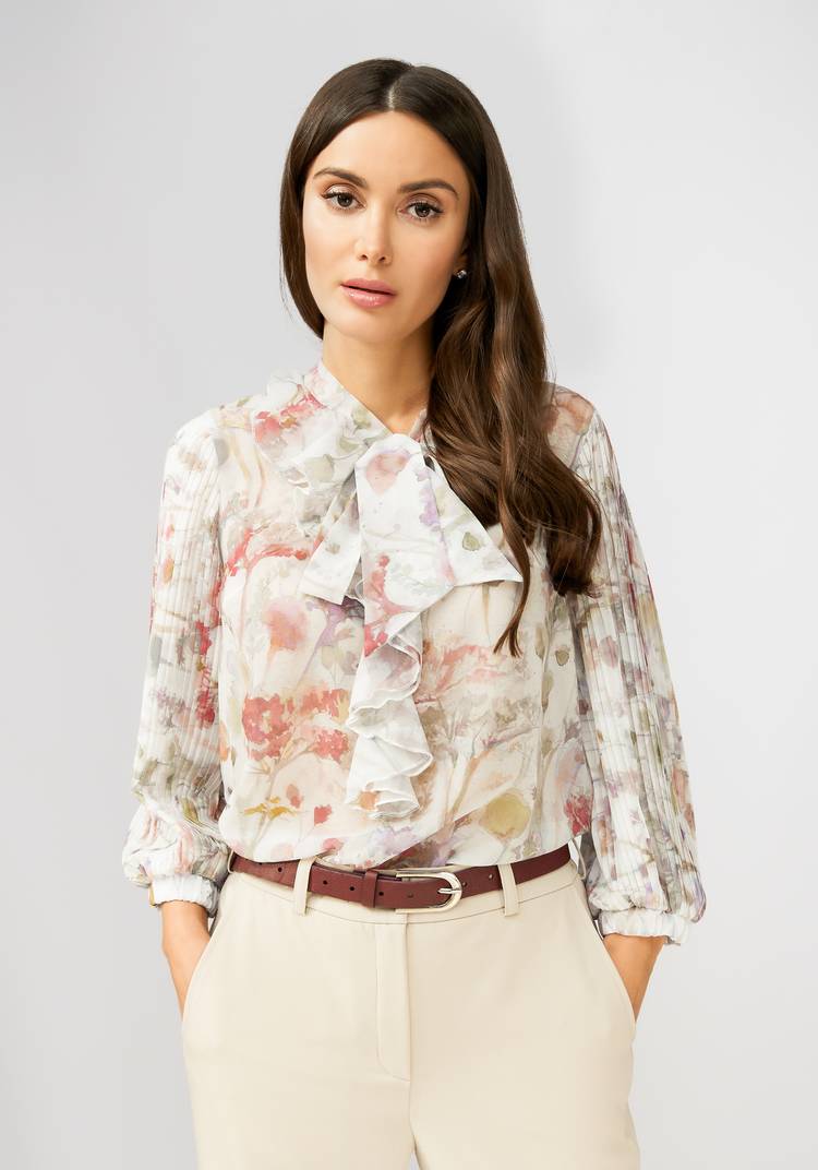 Блуза с бантом и плиссировкой по рукавам шир.  750, рис. 8