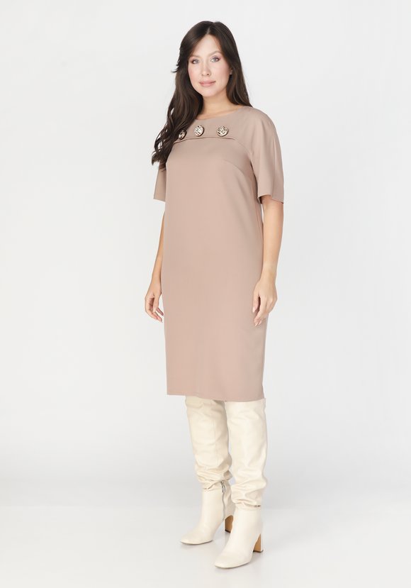 Платье с декором из пуговиц шир.  580, рис. 1