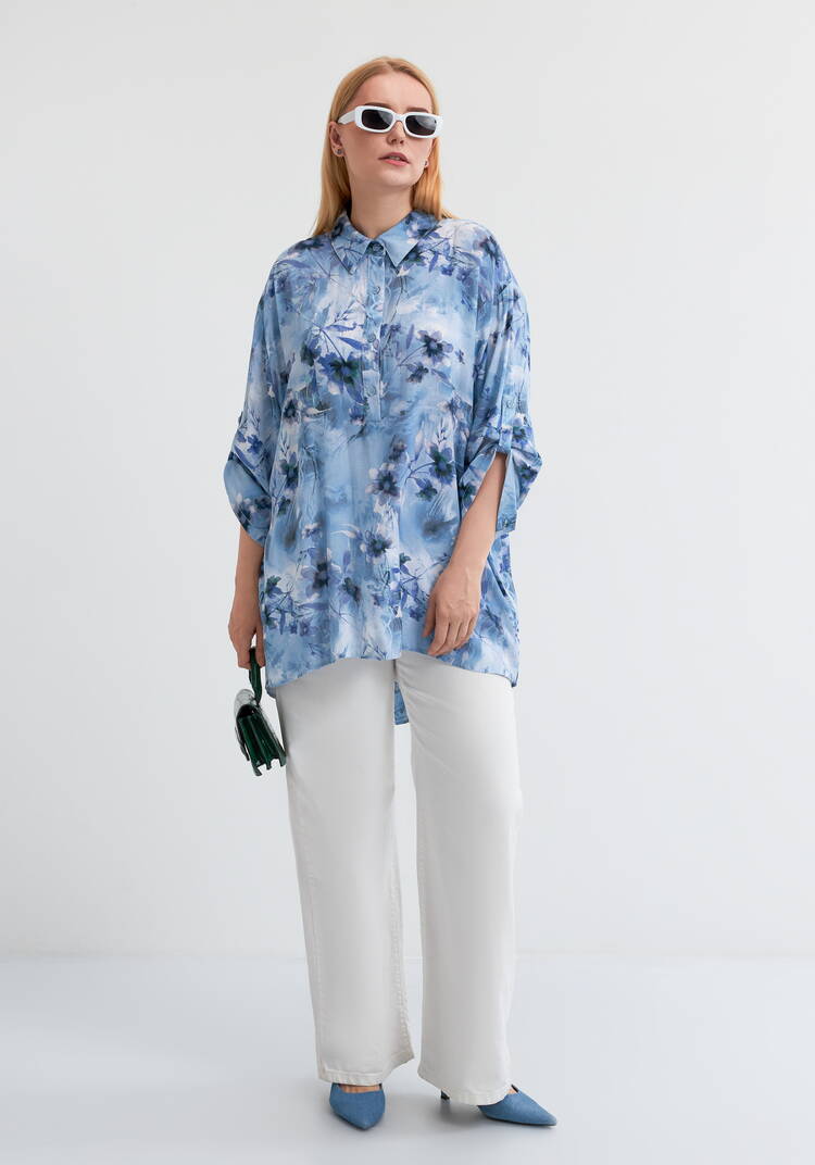 Блуза Цветочная радость шир.  750, рис. 9