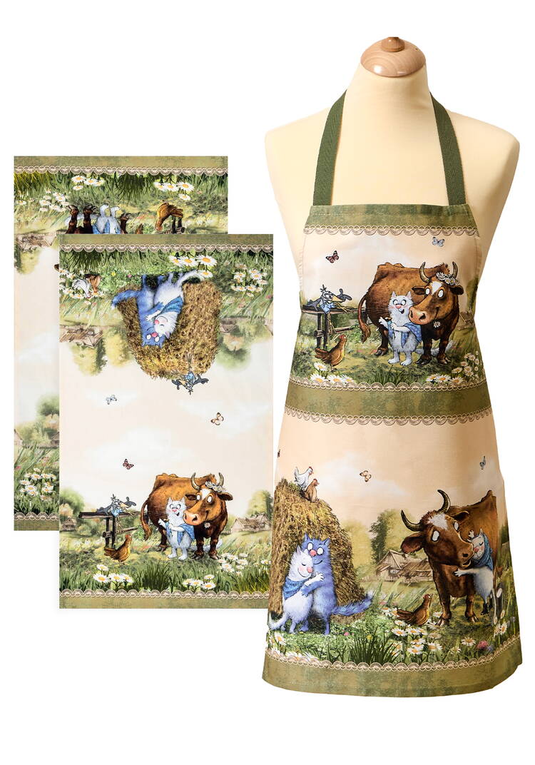 Фартук Синие коты шир.  750, рис. 1