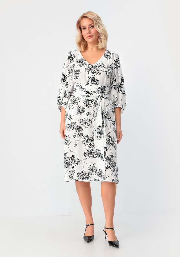 Платье с цветочным принтом с рукавом фонарик шир.  580, рис. 15