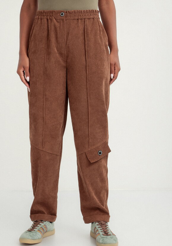 Брюки бананы вельветовые на резинке шир.  580, рис. 35