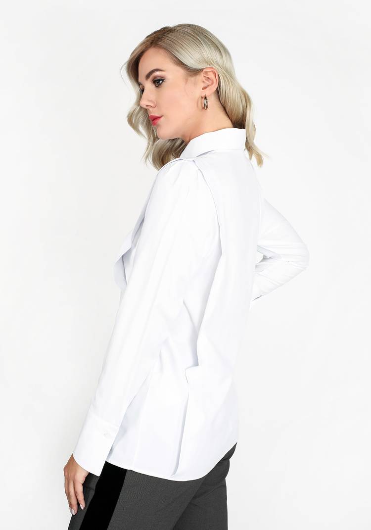 Блуза на пуговицах с высокими манжетами шир.  750, рис. 3