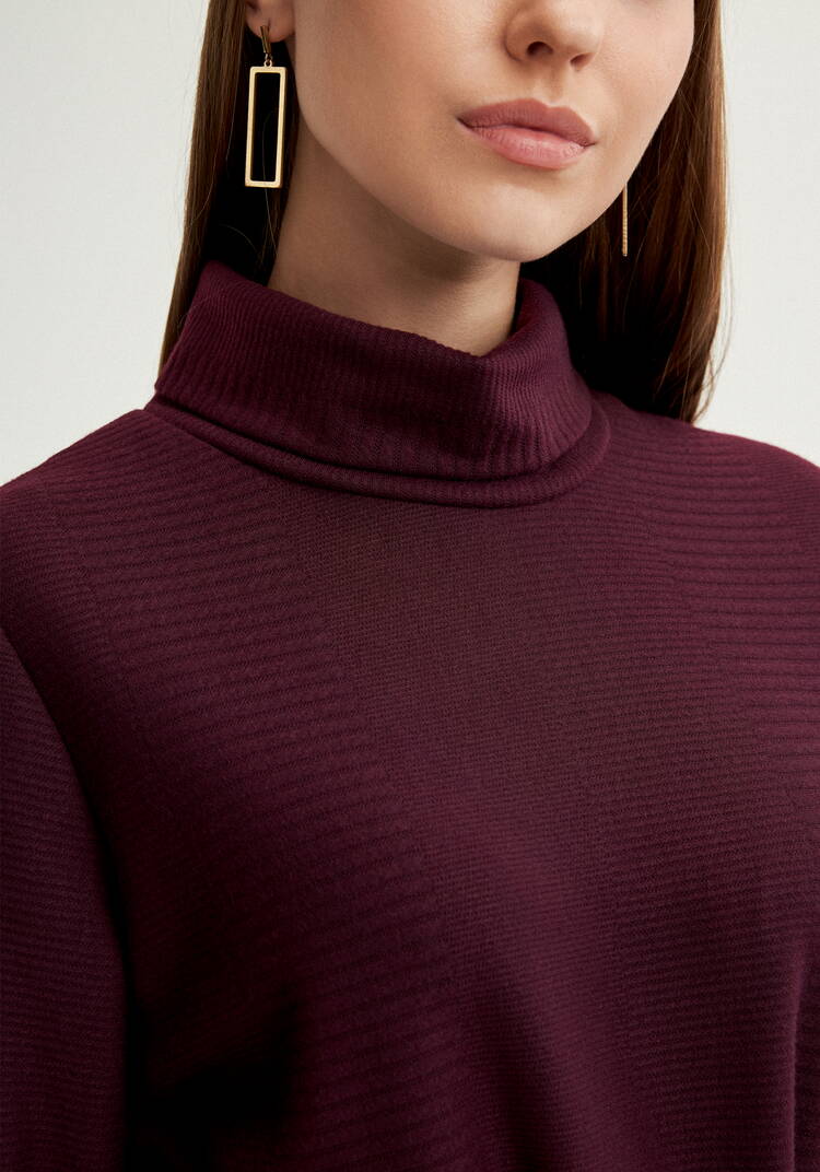 Платье с высоким горлом,прямое трикотажное шир.  750, рис. 5