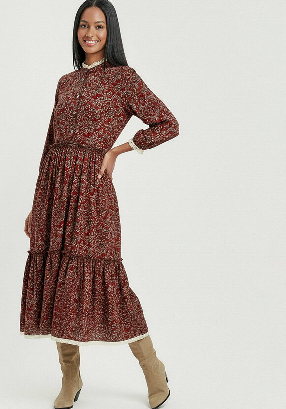 Платье ярусное с льняным кружевом шир.  580, рис. 8