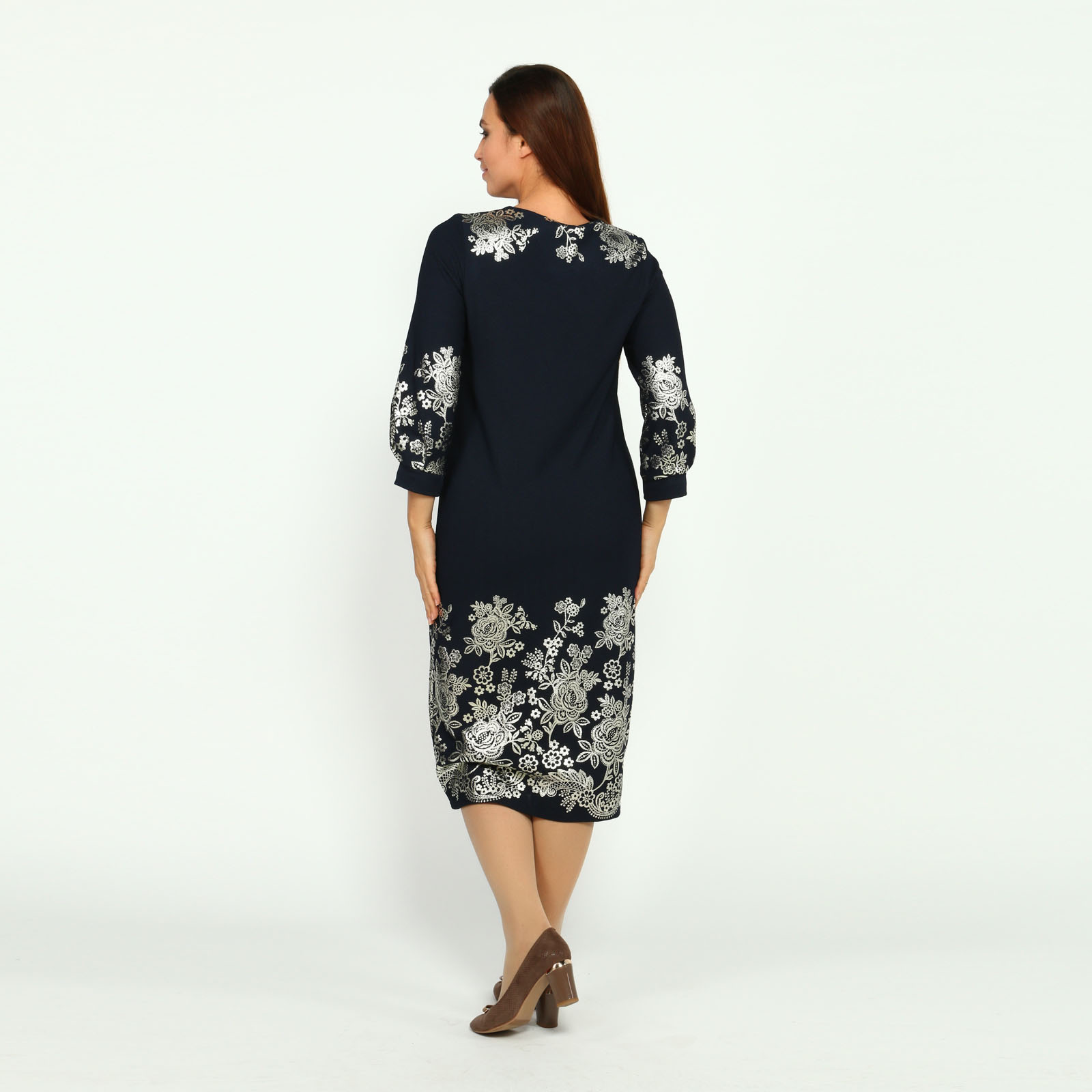 Платье с блестящим цветочным узором Bianka Modeno, размер 46 - фото 3