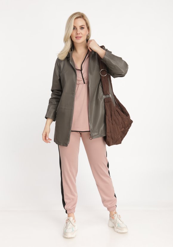 Куртка из экокожи с капюшоном шир.  580, рис. 11