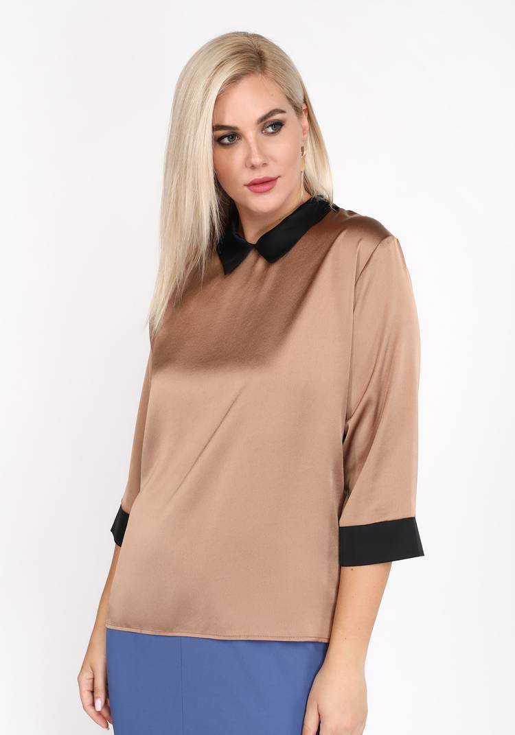 Блуза с контрастным воротничком шир.  750, рис. 5