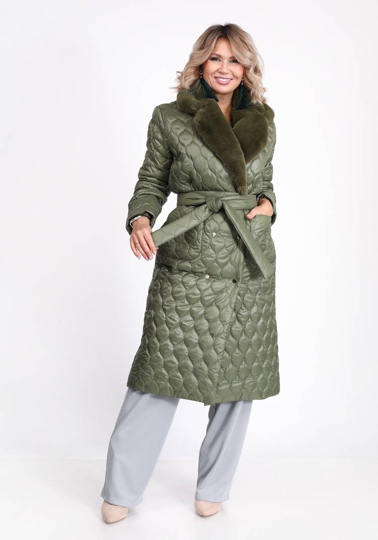 Пальто стеганое с меховым воротником шир.  750, рис. 12