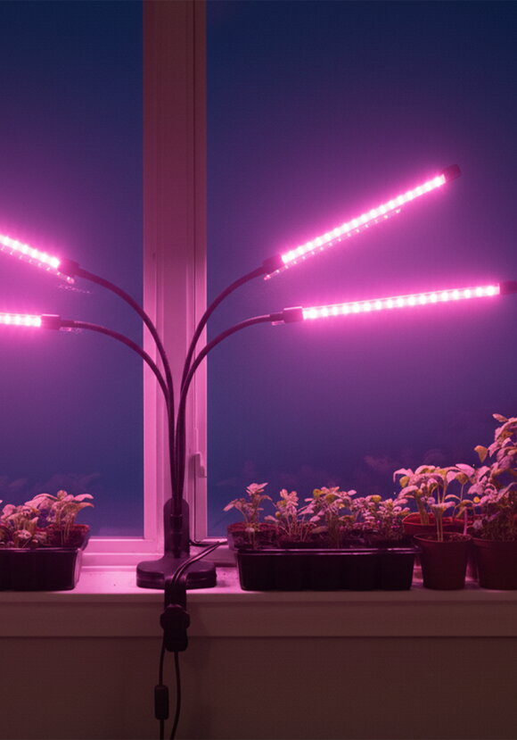 Фитолампа для растений на прищепке шир.  580, рис. 1