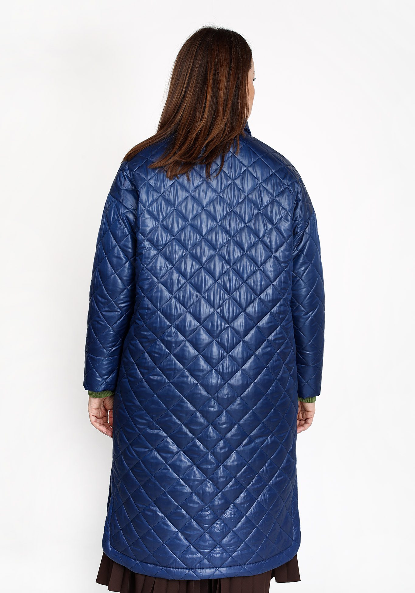 Пальто-рубашка стеганное Julia Weber, размер 48, цвет синий - фото 6