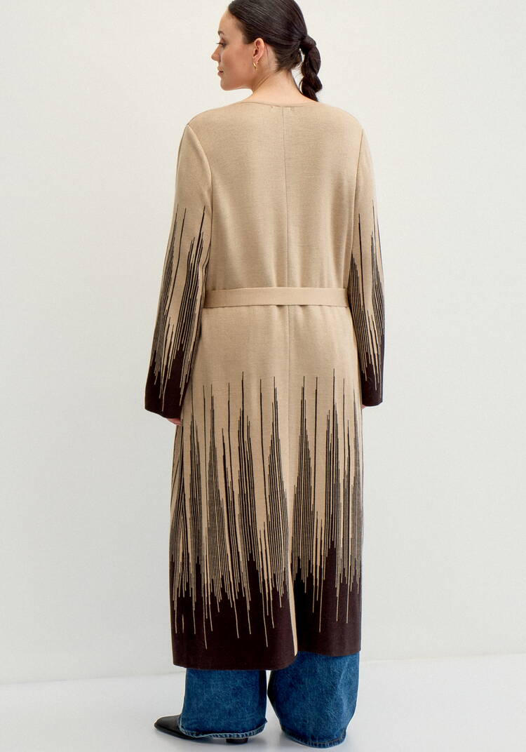 Кардиган удлиненный с принтом-абстракцией шир.  750, рис. 4