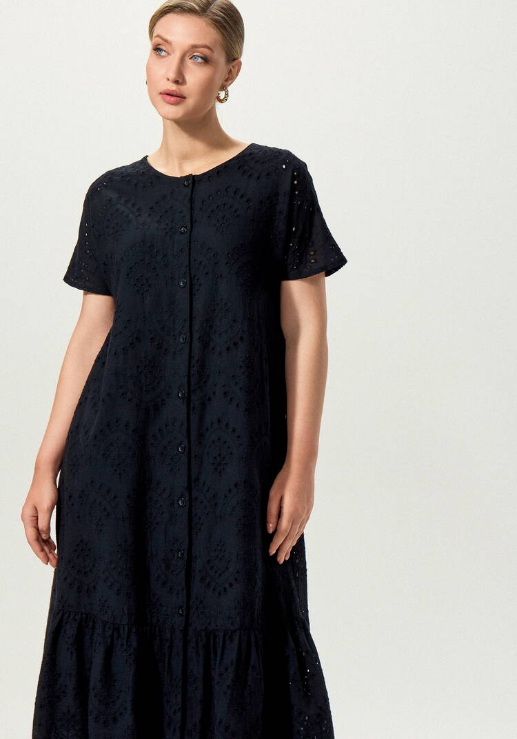 Платье ажурное с цельнокроеным рукавом шир.  750, рис. 38