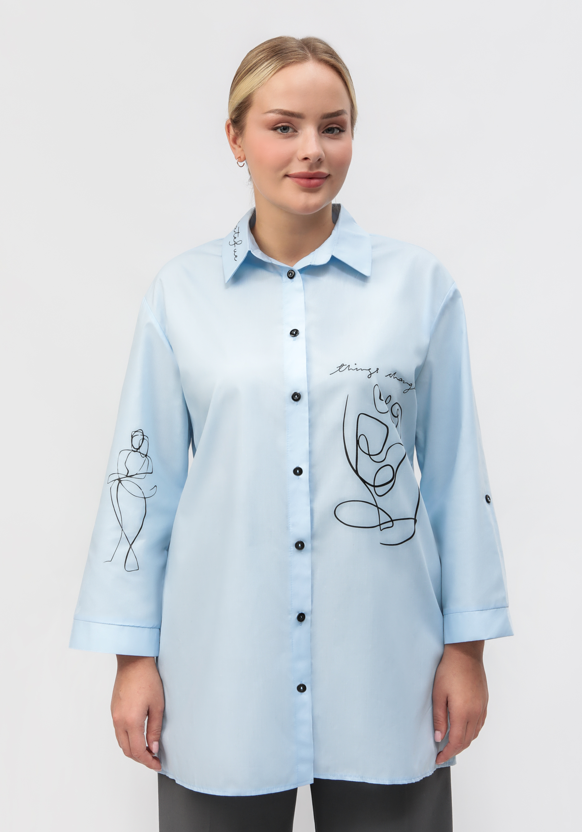 Рубашка "Асти" VeraVo, цвет голубой, размер 56 - фото 10