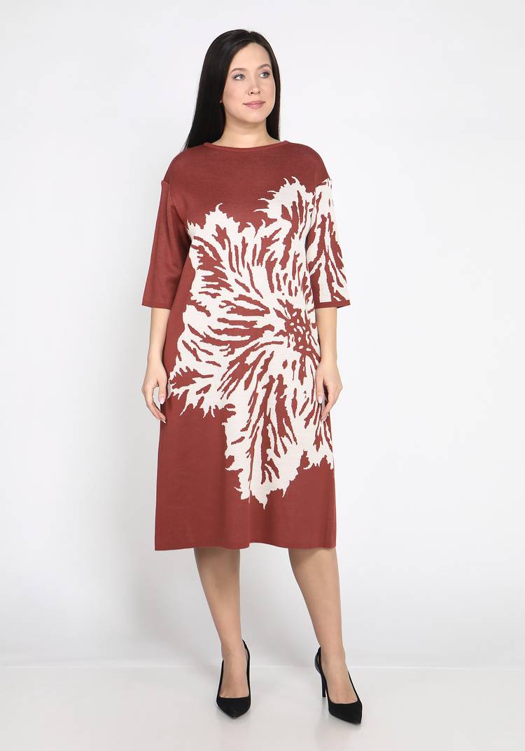 Платье с растительным принтом и рукавом 3/4 шир.  750, рис. 2