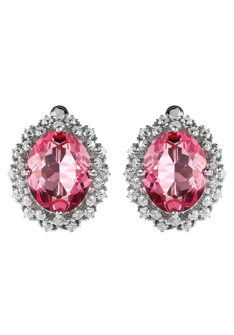Серьги серебряные Розовый сад шир.  750, рис. 1